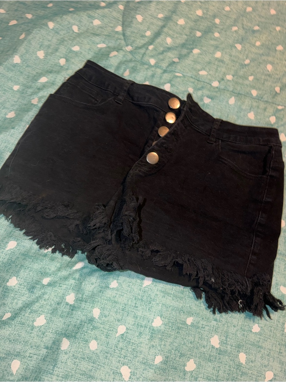 XL High-Waist Black Frayed Hem Women’s Shorts. MUST BE BUNDLED